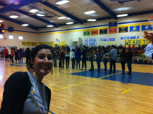 Me and my former students from last year who returned from college to receive their IB Diplomas today at IDEA - so proud!